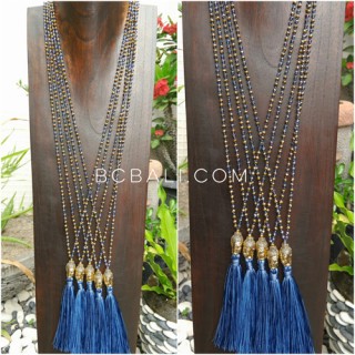 buddha head chrome gold tassel necklaces crystal beads fashion